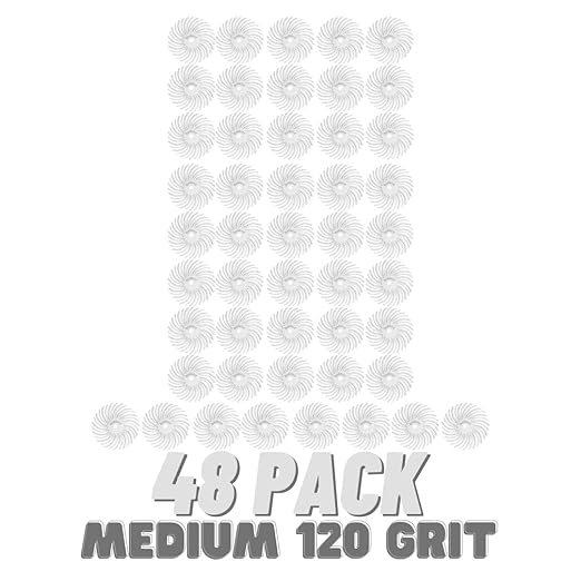 Dedeco Sunburst Radial Bristle Discs 48-Pack - 3/4" Curved - White 120 Grit (Medium) - Aluminum Oxide for Polishing & Finishing