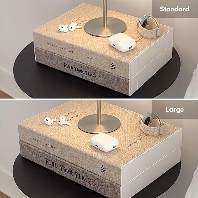 Book Shape Decorative Cable Management Box - Expandable Cable Organizer Box with Magnetic Closure for Home & Office (Daily Trust, Standard)
