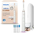 Philips Sonicare DiamondClean Smart 9700 Electric Toothbrush - Sonic Toothbrush with App, Pressure Sensor, 15 Brushing Settings, Replacement Reminder, USB Charging Travel Case, Rose Gold, HX9957/81