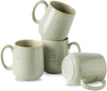 HASENSE Porcelain Coffee Mugs Set of 4, 15 Oz Reactive Glaze Coffee Cups with Handle, Large Tea Cup for Latte, Cappuccino & Hot Chocolate, Dishwasher & Microwave Safe, Sage Green