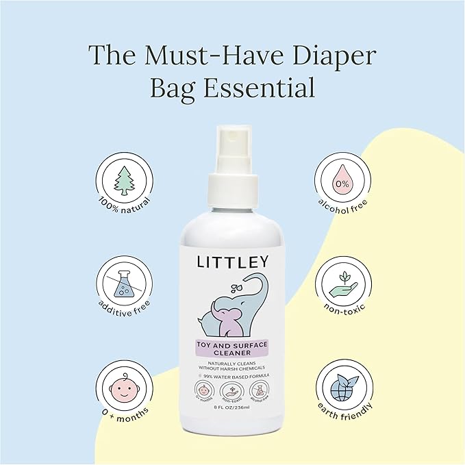 Littley Toy & Surface Cleaner | Alcohol-Free HOCl Spray for Baby Toys & High-Touch Surfaces | Fragrance-Free Formula | Gentle Cleaning for Everyday Messes | 8 oz