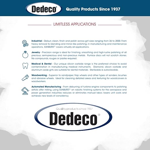Dedeco Sunburst Radial Bristle Discs 48-Pack - 7/8" Curved - White 120 Grit (Medium) - Aluminum Oxide for Polishing & Finishing