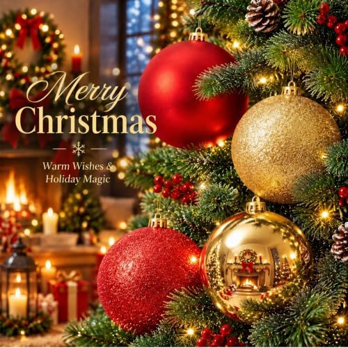 Jenaai 12 Pcs Large Christmas Ball Ornaments 8 Inch Big Oversized Shatterproof Christmas Tree Decorations Matte Glitter Giant Jumbo Plastic Hanging Baubles for Xmas Holiday Party Indoor Outdoor