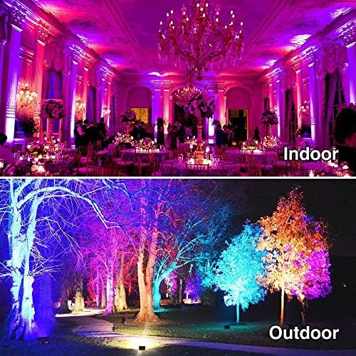 MELPO Led Flood Light 500W Equivalent, RGBW Led Outdoor Lights Colored Floodlight with Remote,50W,5000ML 2700K,120 Colors, Timing, Dimmable, Custom Modes, Landscape Lighting (6 Pack)