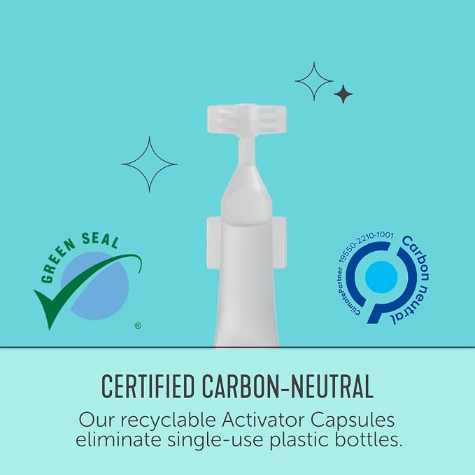 Force of Nature Activator Capsules - Concentrate Refills for Eco-Friendly, All Purpose Disinfectant Cleaning Spray Kitchen, Bathroom, Toilet, Glass - Year Supply, 50 Count x 12 Fl oz