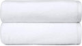 Amazon Basics 2-Piece Quick-Dry Oversize Bath Towel, 100% Cotton, 54" x 30", White