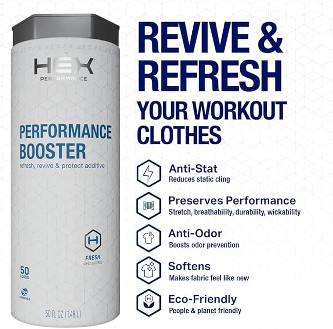 HEX Performance Fabric Booster, Fresh Scent, 100 Loads (Pack of 2) – Activewear Fabric Conditioner Alternative for Softness, Stretch & Odor Control, Sensitive Skin Safe, HE Compatible, Eco-Friendly