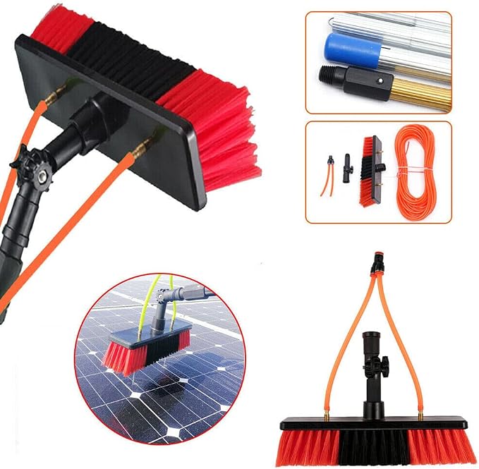 Water Fed Pole Kit, Lightweight 26 Feet Pole - Window Cleaner Window Glass Solar Panel Cleaning System Washing Equipment Tool Solution