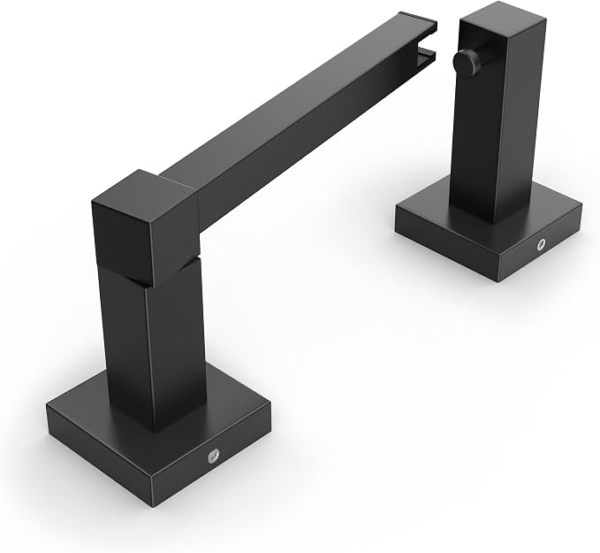 FORIOUS Toilet Paper Holder Wall Mount, Stainless Steel Rustproof Double Post Pivoting Tissue Roll Holder for Bathroom, Commercial Toilet Paper Dispenser (Matte Black, Square)