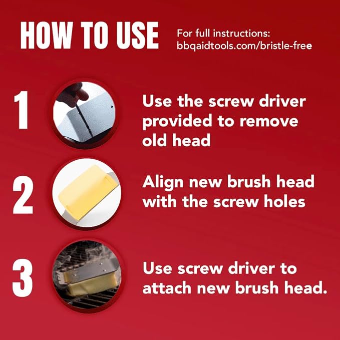 Bristle Free Steam Grill Brush and Scraper for Outdoor Grill | 100% replaceable steam scrub pad, built-in scraper, grill cleaner; no shedding, safe for all grill grates
