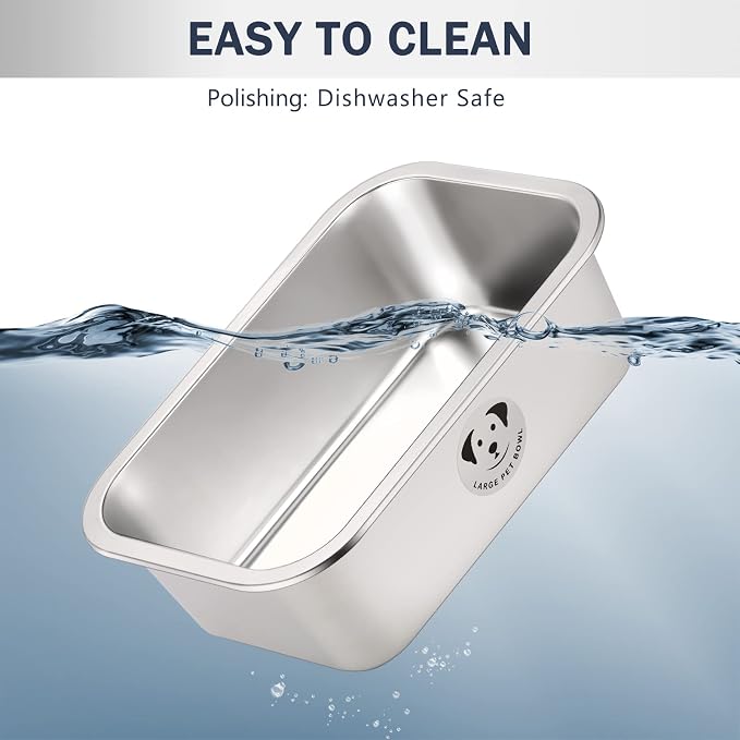 Stainless Steel Dog Bowls for Large Dogs, 0.85 Gallons High Capacity Metal Food Dog Bowls Extra Large Water Bowl for Dogs