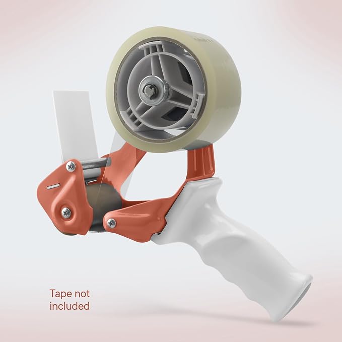 TAPEWELL Heavy Duty Metal Frame Packing Tape Dispenser Gun, 3 inch, Orange | Packing Tape Refills For Dispenser, Shipping Tape For Packing, Moving, Home & Office Use