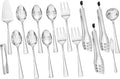 16 Piece 18/10 Serving Utensils Set, Stainless Steel Serving Set | Serving Utensils, Slotted Spoon, Fork, Tong, Soup Ladle, Cake Server, Butter Knife and Ice Tong for Buffet, Parties, Kitchen