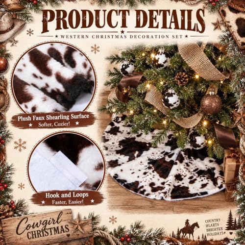 Sosation 29 Pcs Western Cowboy Christmas Tree Decor Complete Set