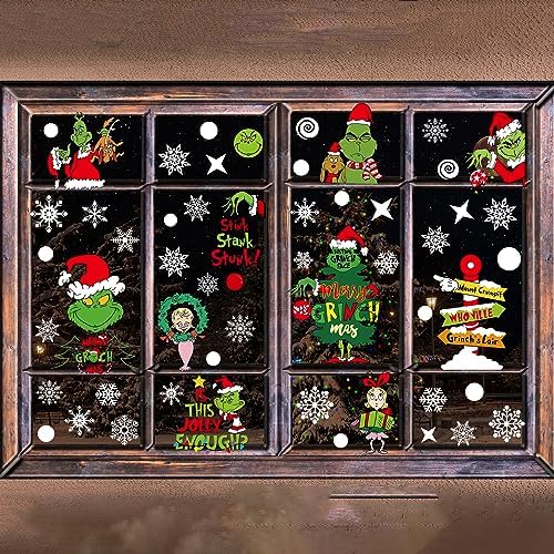 Christmas Window Clings Decorations for Glass Windows Winter Stickers Snowflakes Christmas Decorations Christmas Window Stickers for Holiday Window Clings Winter Decorations 10 Sheet