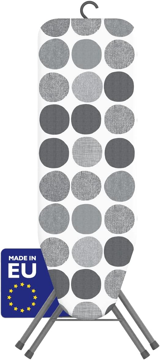 Bartnelli Pulse Ironing Board | Made in Europe | Patent Space Saving Smart Hanger Iron Board for Easy Storage | Lightweight, 4 Layer Cover, 4 Legs, for Dorm, Laundry Room, or Small Spaces(43x13-35)