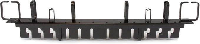 StarTech.com 1U 19" Horizontal Server Rack Cable Management Panel - Network & Data Wire Organizer with Finger Ducts & Vertical/ Horizontal D-Ring Hooks (CMPNL1UC)