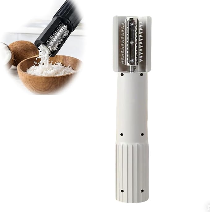 Electric Coconut Grater Machine - Portable Stainless Steel Coconut Scraper & Peeler, Wireless Automatic Anti-Splash Rotating Grater for Easy Coconut Preparation