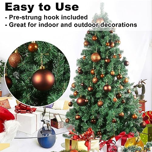 Bronze 3.2" Large Christmas Balls - Christmas Tree Decoration Ornaments Shatterproof Hanging Balls for Birthday Halloween Holiday Wedding Decorations Set of 10pcs