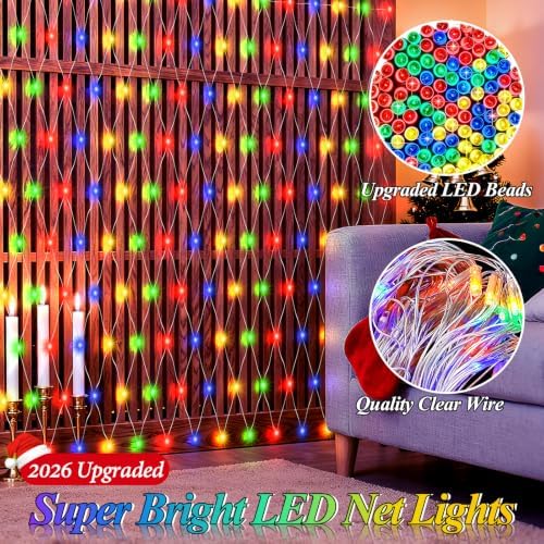 400LED Net Lights Outdoor, 13ft x 13ft Large Christmas Net Lights 8 Modes