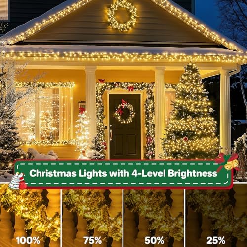 Christmas Lights Plug-in 40FT 1200LEDs Cluster String Lights Indoor Outdoor