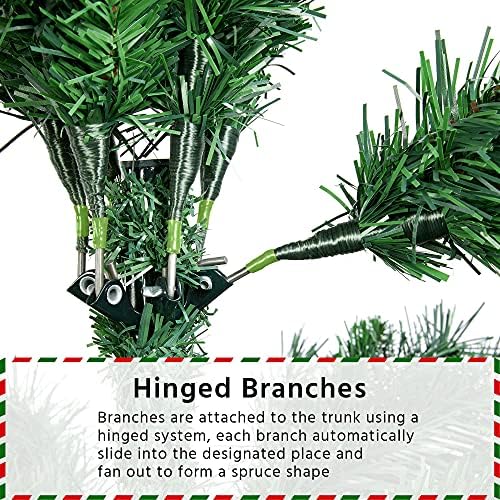 Yaheetech 4.5ft Pre-lit Christmas Tree with 150 Warm White Lights, Green