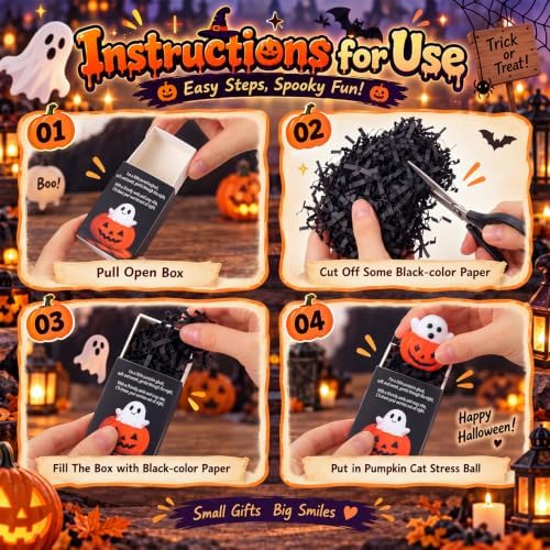36 Sets Halloween Party Favors Ghost in Pumpkin Gifts Stuffers Cute Toys