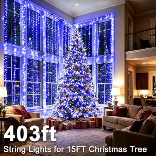 KNONEW 403ft 1000 LED Christmas Lights Outdoor String Light for Tree Decor
