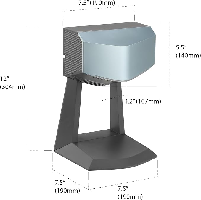 Hand Dryer with Accessory Stand & HEPA Filter for Commercial/Residential (Home) Use - Compact, Portable, High Speed, UL/ETL Listed (Glacier Blue Bundle)