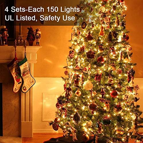 Brizled Incandescent Christmas Tree Lights, 600 Count, 139.2ft, Soft White
