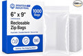 Spartan Industrial - 6” X 9” (1000 Count) 2 Mil Clear Reclosable Zip Plastic Poly Bags with Resealable Lock Seal Zipper