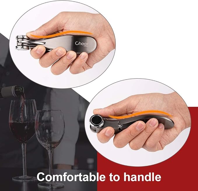 Cheer Moda Professional Corkscrew Wine Bottle Opener with Beer Opener, Sommeliers Corkscrews, High-Level Bartender Wine Opener, Great Handling Screw Puller