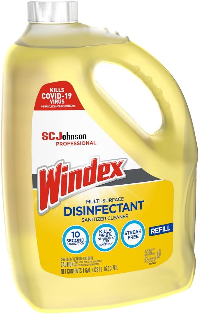 SC Johnson Professional Windex Disinfectant and Multi-Surface 1 Gallon (Pack of 4)