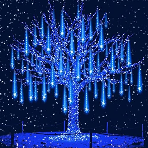 Aukora Outdoor Christmas Lights,UL Certified Meteor Shower Lights Blue
