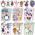 4th of July Stickers – 24 Sheets Patriotic USA Flag & Fireworks Decorative Stickers for Independence Day Party Decorations, DIY Crafts, Gift Wrapping & Scrapbooking
