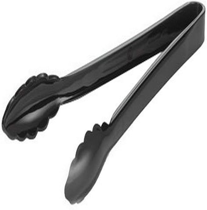 Fineline Settings Platter Pleasers Black 9" Scalloped Heavy Duty Tongs 24 Pieces