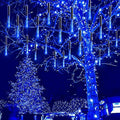16 Tubes Meteor Shower Lights for Christmas Yard Tree Outdoor Decor, Blue