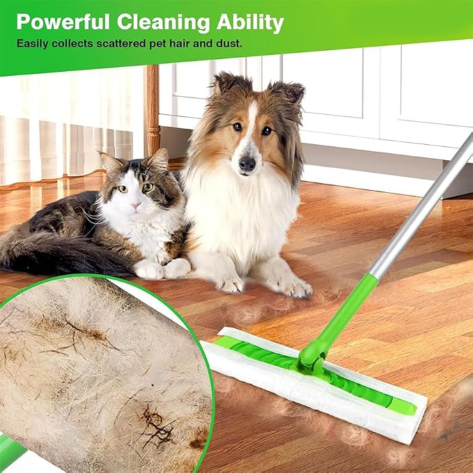 80/200Counts, Disposable Electrostatic Dust Mop Pads, Wet Dry Use Floor Cleaning Cloths for Home, Ideal for Living Room, Bedroom, Bathroom, Hardwood Floor & Carpet Cleaning. (200Counts(4boxes))