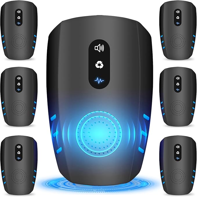 2026 Upgraded Ultrasonic Pest Repellent Indoor Insect Repeller, Pest Control, Repellent Roach, Mouse, Mosquito, Mice, Spider, Bugs, Ant, Rodent Repellent Ultrasonic Plug in, 3 Mode Switching, 6 Packs