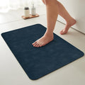 TYUU Bathroom Mat Quick Dry, Bathroom Rugs Non Slip Washable Thin Absorbent Bath Mat Fits Under Door Bathroom Floor Mat Perfect for Bath, Shower, or Sink 20"x30" Navy Blue