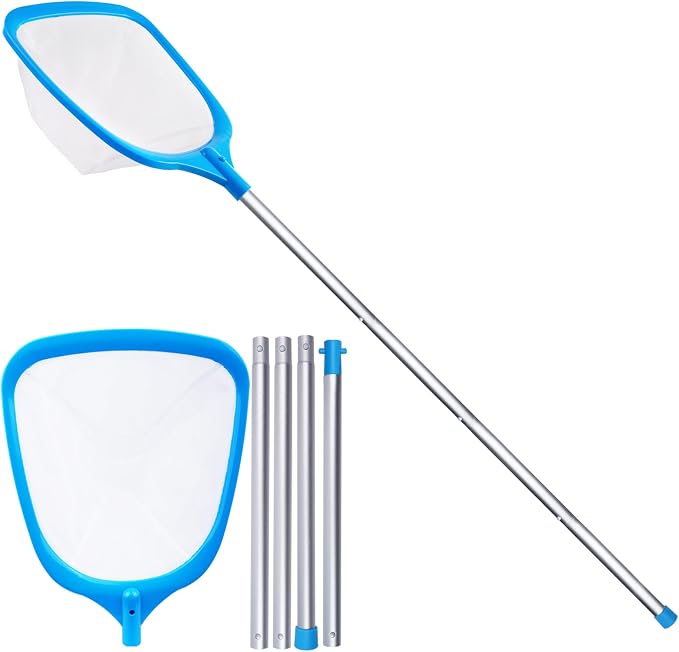 TidyMister Hot Tub Skimmer Spa Net with 5ft Aluminum Pole Ultra Fine Mesh Net Handy Leaf Skimmer for Small Above Ground Pools Pick Up Fine Debris Lightweight Net
