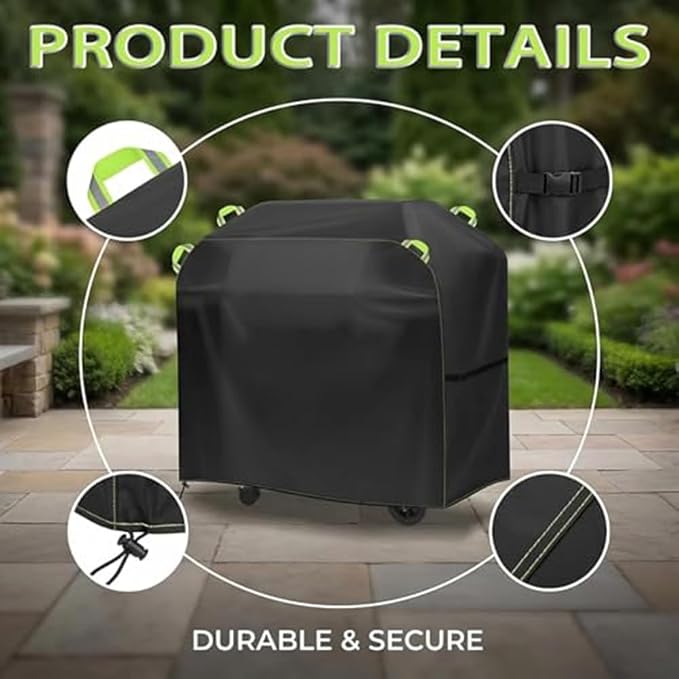 Grill Cover for Cuisinart Woodcreek 4-in-1 Pellet Grill, Gas Grill Protector Charcoal Smoker Canopy Outdoor Cooking Stove Guard Gridiron Wrap Tools Accessories,A