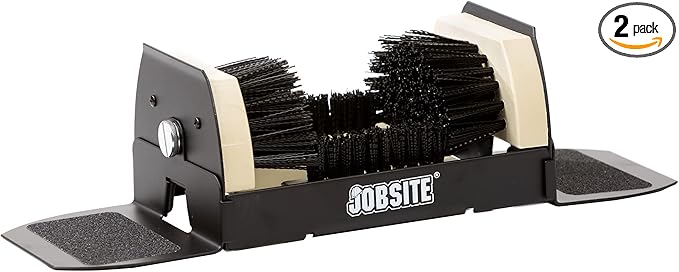 Jobsite Boot Scrubber - Outdoor Shoe Scraper Cleaner Brush - Extra Wide - 2 Pack