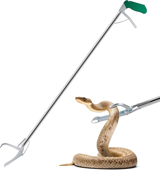 47" Extra Heavy Duty Snake Tongs Reptile Grabber Catcher | Wide Jaw Handling Tool for Outdoor, Garden, and Emergency Use