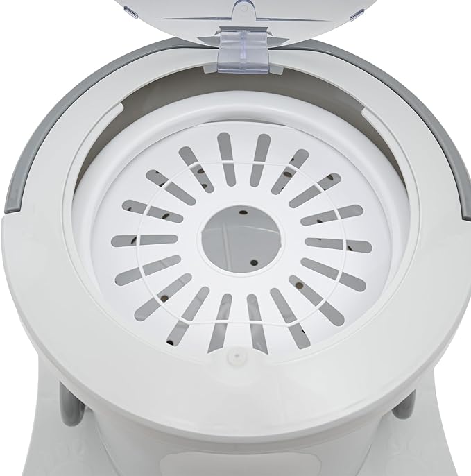 2.4Gal Manual Clothes Dryer Portable Mini Dryer for Clothes, Foot Powered Compact Spin Dryer Machine, Non Electric Laundry Dryer for RV, Camping, School, Apartment, Dorm (White)