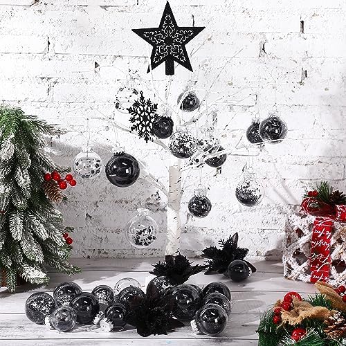 Jenaai Black 74 Pcs Christmas Ball Ornaments Tree Decorations