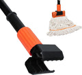 KalTell (1PK) Commercial Mop Handle Heavy Duty with Jaw Clamp Industrial Steel Mop Stick with 58” Long Handle Wet Mop Handle Gripper-Savety Orange
