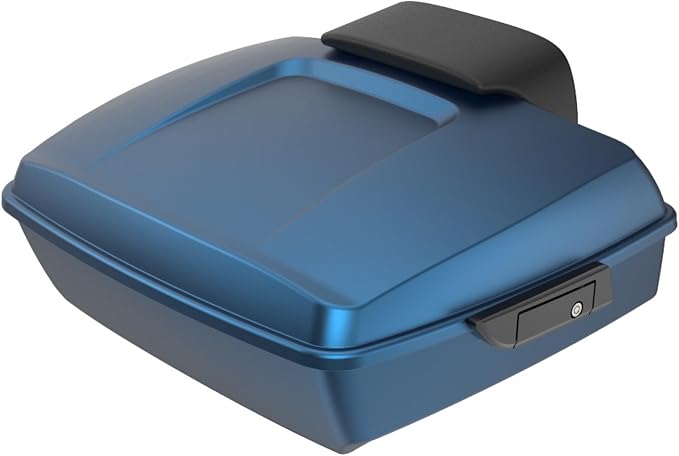Advanblack Road Glide Tour Trunk Pack Legend Blue Denim Chopped Tour Trunk Pack Backrest Pad for '97-'25 Harley Touring Road King Street Glide Electra Glide CVO models
