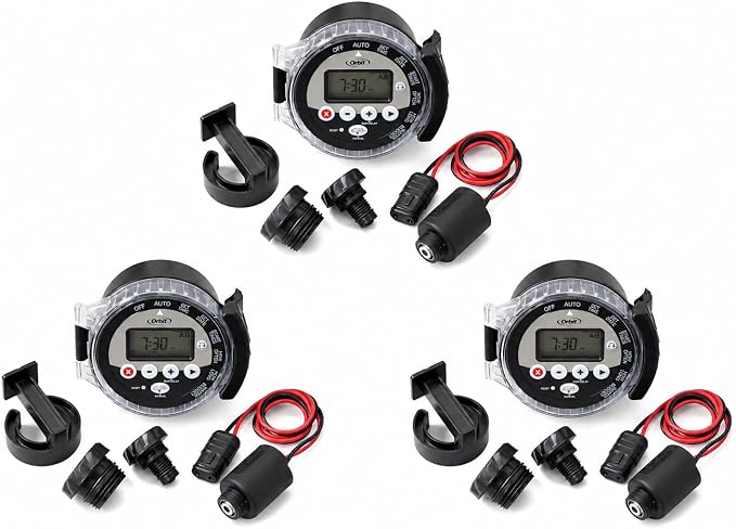 3-Pack Orbit 57865 Battery-Operated Sprinkler Timer, Black