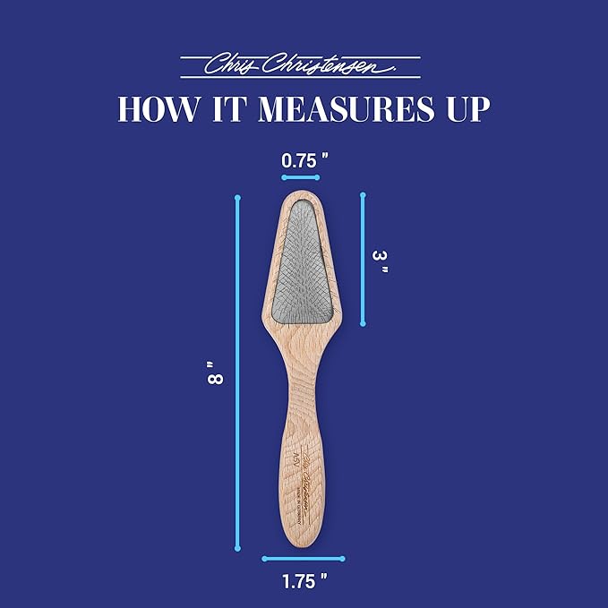 Chris Christensen Mark V Triangle Slicker Brush for Dogs, 12mm Pins, Groom Like a Pro, Handcrafted Lightweight Beechwood Ergonomic Handle, Stainless Steel Pins, A5V. Made in Germany.